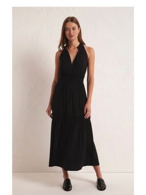 Black Z Supply Rhea Halter Maxi Dress